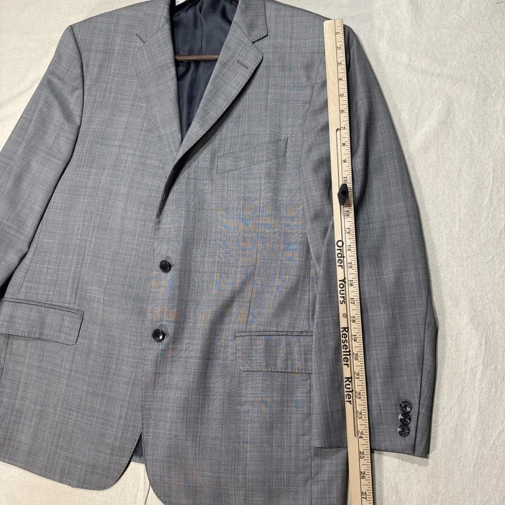 Jos A Bank Reserve Blazer Mens 46 Grey Lanificio di Fabio Super 120s Wool Italy